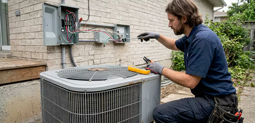 Exterior AC Unit Electrical Repair in Bridgeport